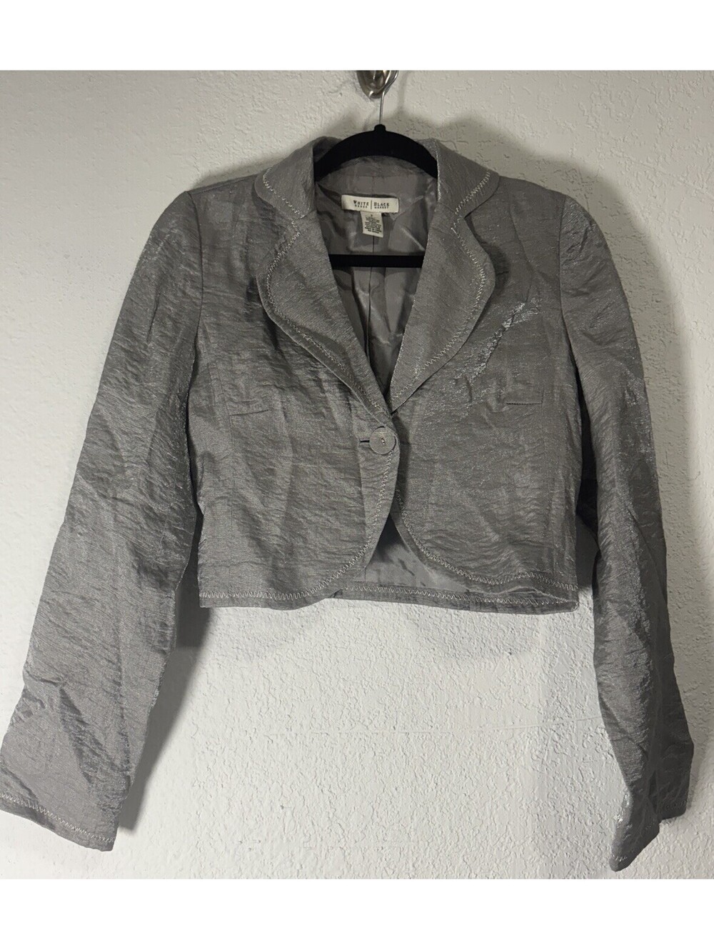 White House Black Market Cutaway Cropped Jacket Long Sleeve Womens Size 2
